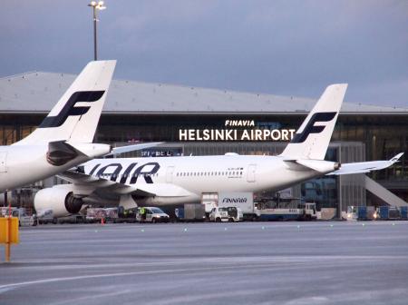Helsinki Airport and Finnair plane