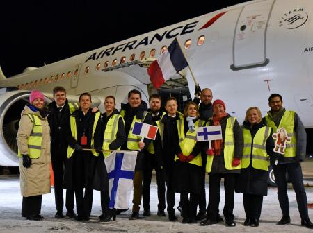 Air Francen ensilento Pariisista Kittilän lentoasemalla