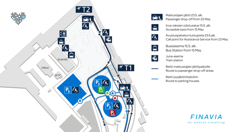 Changes in disabled parking at Helsinki Airport | Finavia
