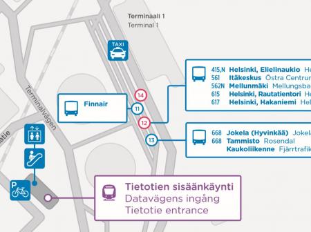 Bussipysäkkimuutoksia T1:n edustalla 21.5.2018