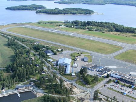 An aerial image of Kuopio airport.